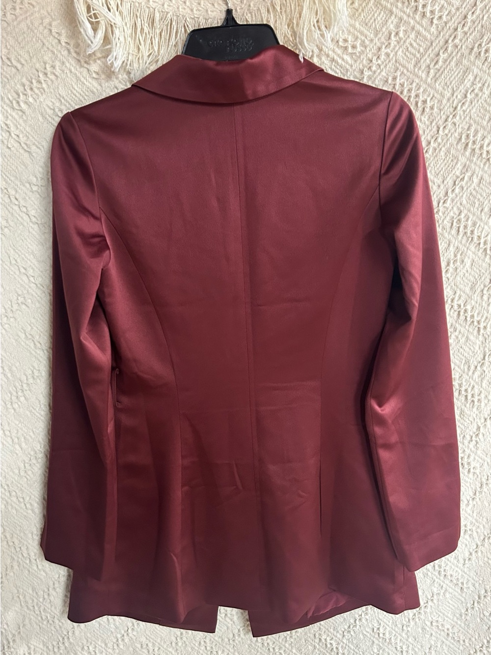 Leith Satin Shawl Lapel Blazer in Deep terracotta - Picture 3 of 3
